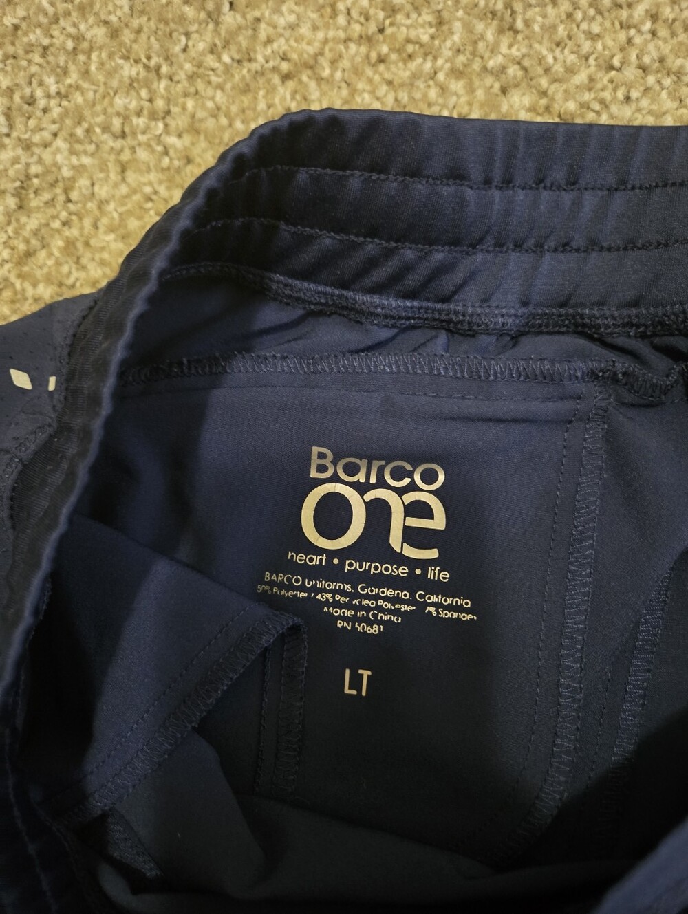Barco One Women's Navy Jogger Scrub Pants Size Large TALL